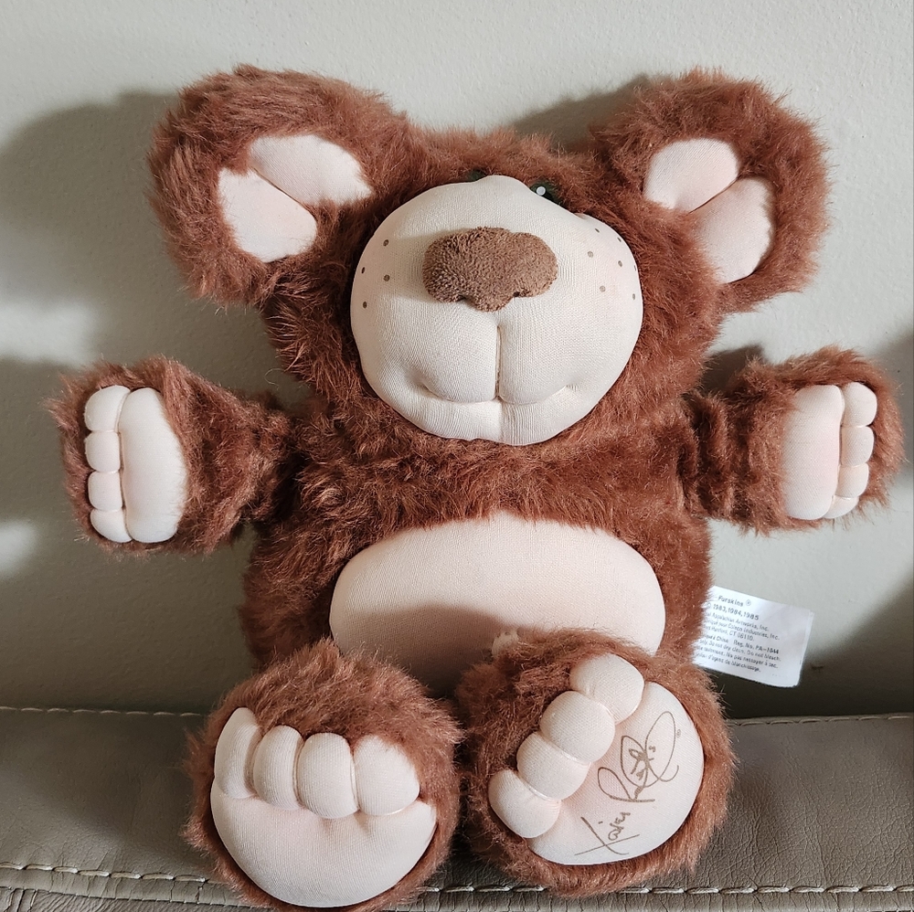 Vintage 1985 FURSKINS Brown Teddy Bear Plush‎ 14" Stuffed Animal Xavier Roberts